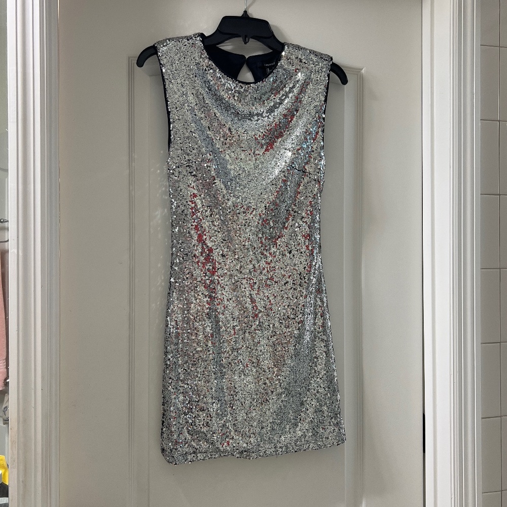 NWT Silver Sequin Dress - Small